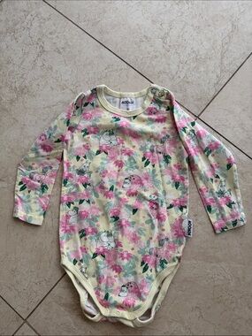 Moomin by Martinex One Piece 100% Cotton Long Sleeved Pink Yellow Bodysuit 80 cm